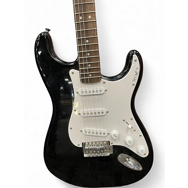 Used Squier STRATOCASTER BLACK Solid Body Electric Guitar