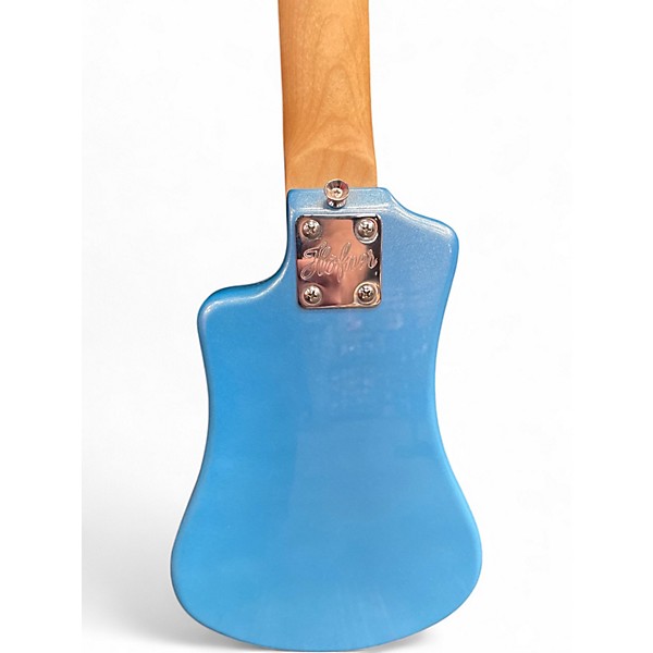 Used Hofner Travel Guitar Blue Electric Guitar