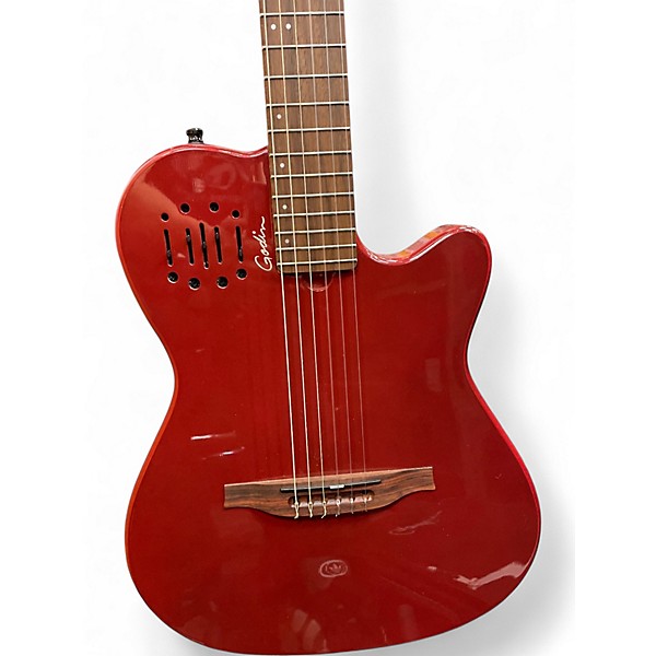 Used Godin Multiac mundial Aztec red Classical Acoustic Electric Guitar