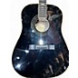 Used Silvertone 955 Dreadnought Black Acoustic Guitar
