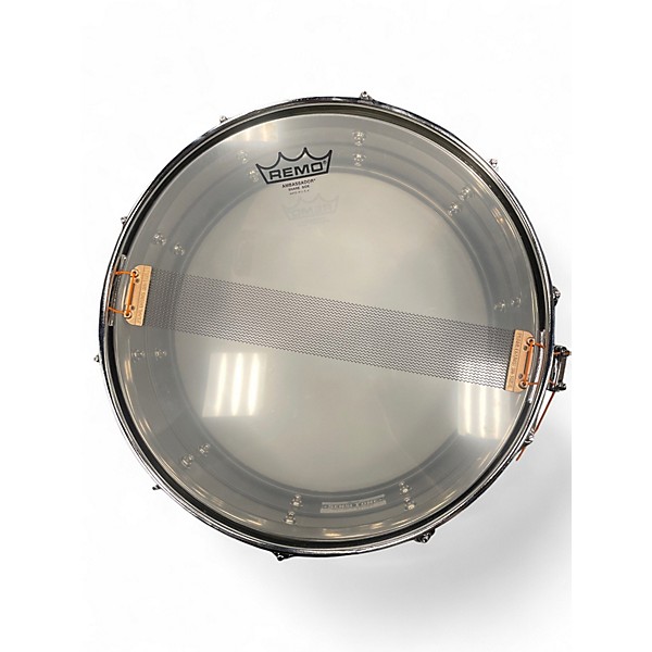 Used Pearl 5X14 Pearl Sensitone Seamless Heritage Alloy Snare Black Brass Drum