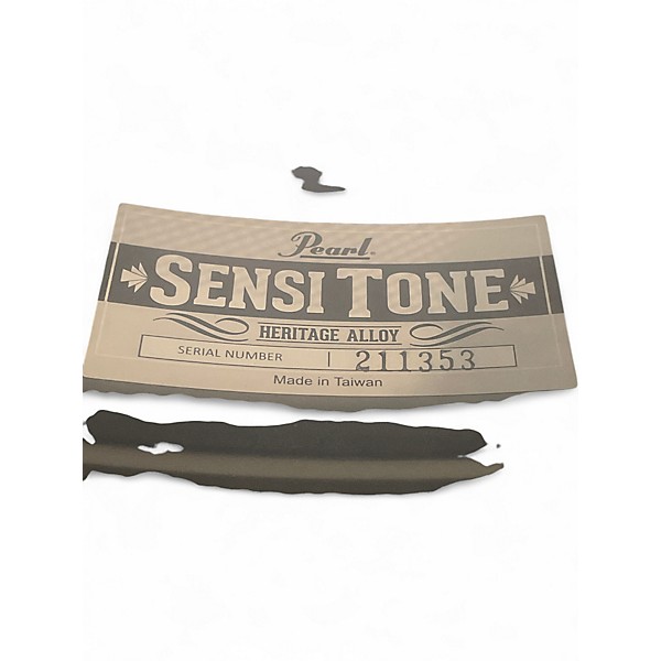 Used Pearl 5X14 Pearl Sensitone Seamless Heritage Alloy Snare Black Brass Drum