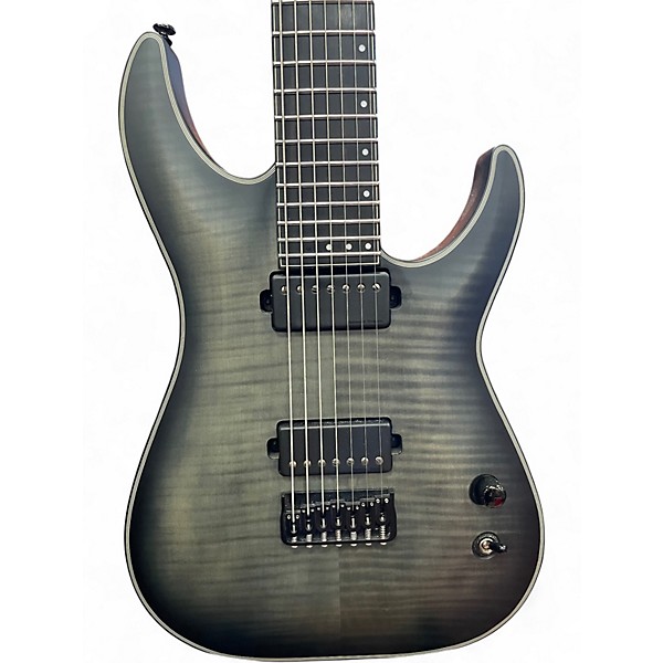 Used 2010s Schecter Guitar Research KM-7 Trans Black Burst Solid Body Electric Guitar