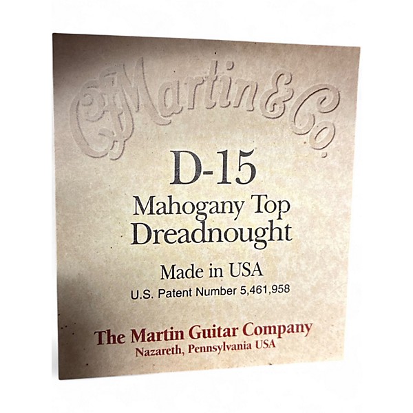 Used 1999 Martin  D15 Mahogany Acoustic Guitar