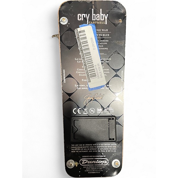 Used Dunlop JC95 Jerry Cantrell Signature Cry Baby Wah Effect Pedal