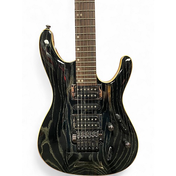 Used Ibanez S570B S Series SILVER WAVE BLACK Solid Body Electric Guitar