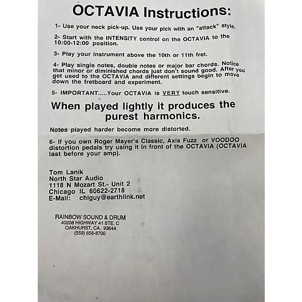 Used Roger Mayer ROCKET OCTAVIA Effect Pedal