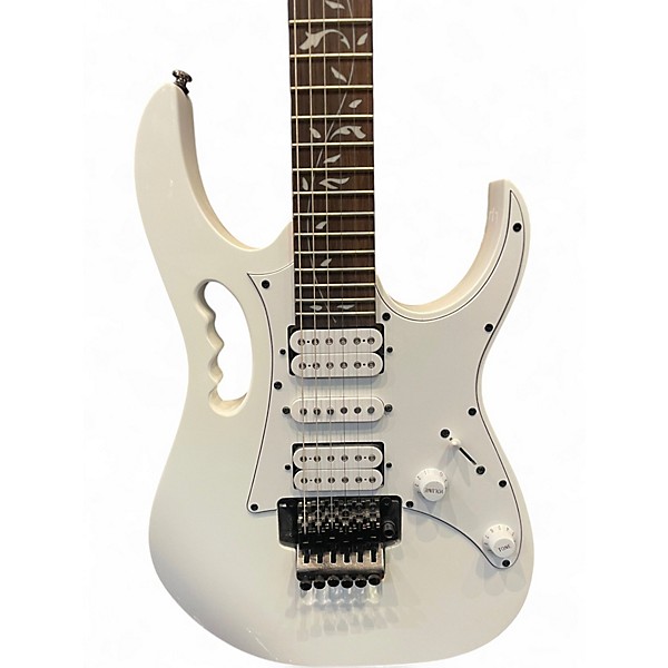 Used Ibanez JEMJR Steve Vai Signature White Solid Body Electric Guitar