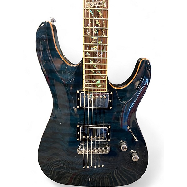 Used Schecter Guitar Research diamond series classic Blue Solid Body Electric Guitar