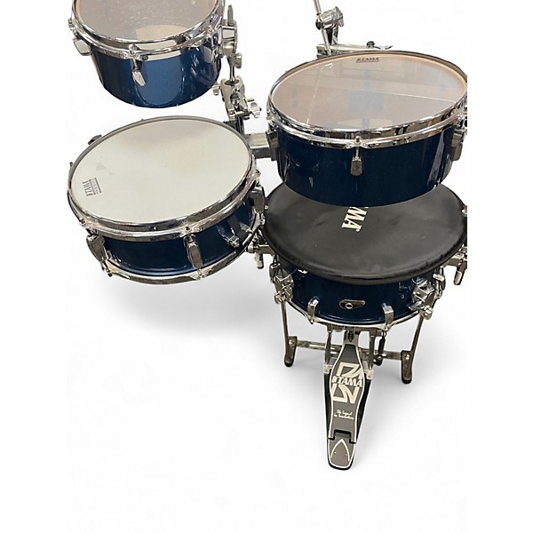 Used TAMA 4 Piece Cocktail-JAM 4-Piece Shell Pack With Hardware  INDIGO SPARKLE Drum Kit