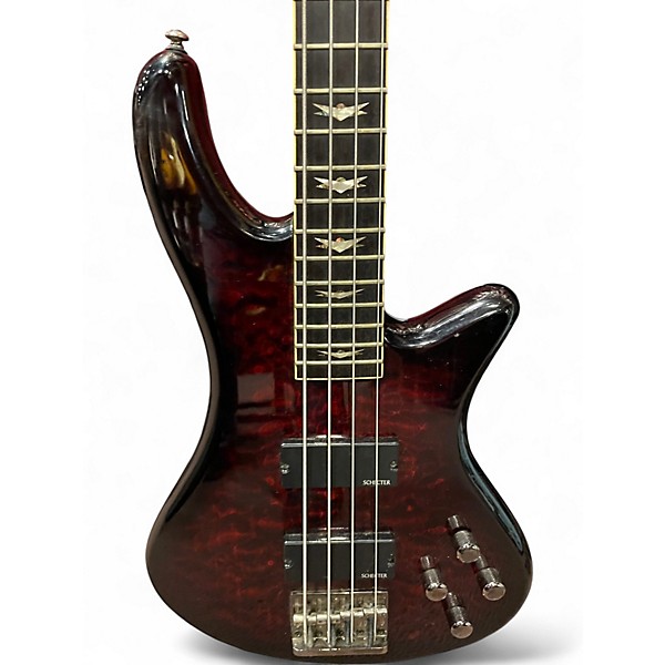 Used Schecter Guitar Research STILLETO EXTREME 4 Red Electric Bass Guitar