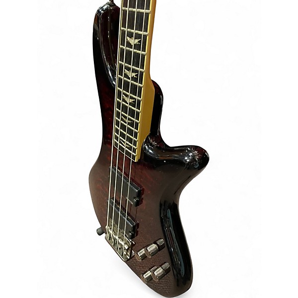 Used Schecter Guitar Research STILLETO EXTREME 4 Red Electric Bass Guitar
