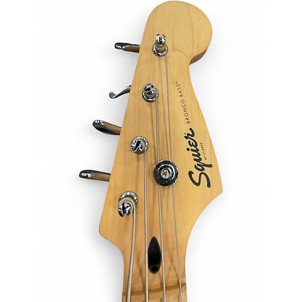 Used Squier Bronco Black Electric Bass Guitar