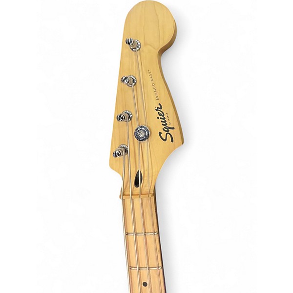 Used Squier Bronco Black Electric Bass Guitar