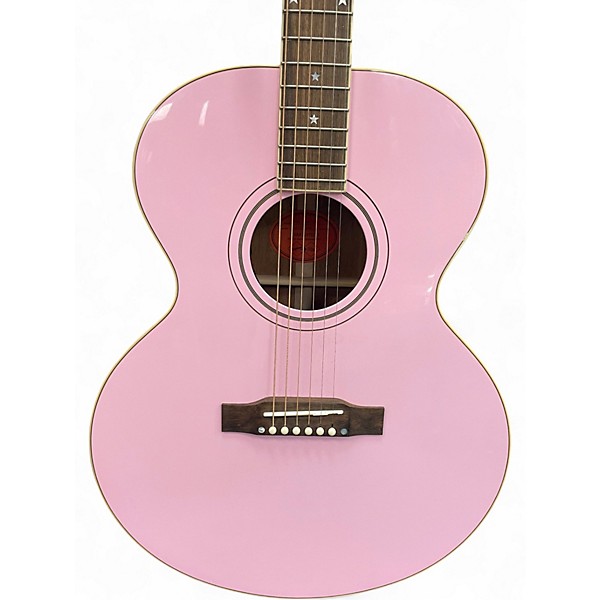 Used Epiphone J180 LS Pink Acoustic Electric Guitar