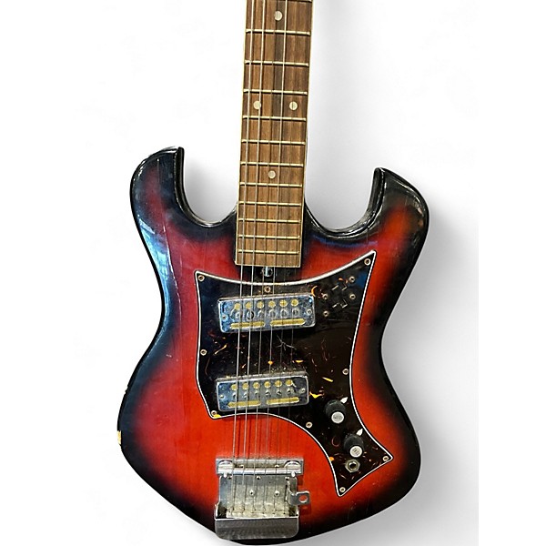 Vintage 1960s Norma EE-405-2 red and black Solid Body Electric Guitar