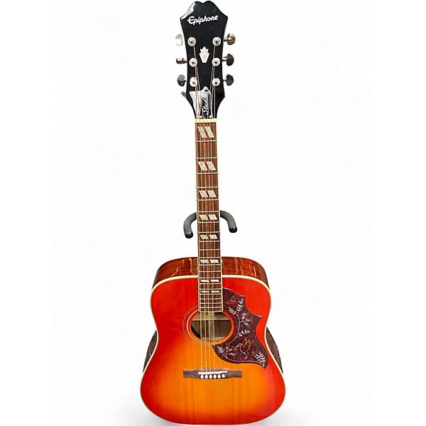 Used Epiphone HUMMINGBIRD STUDIO Cherry Sunburst Acoustic Electric Guitar
