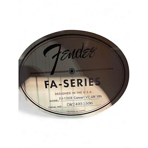 Used Fender FA135CE Concert Natural Acoustic Electric Guitar