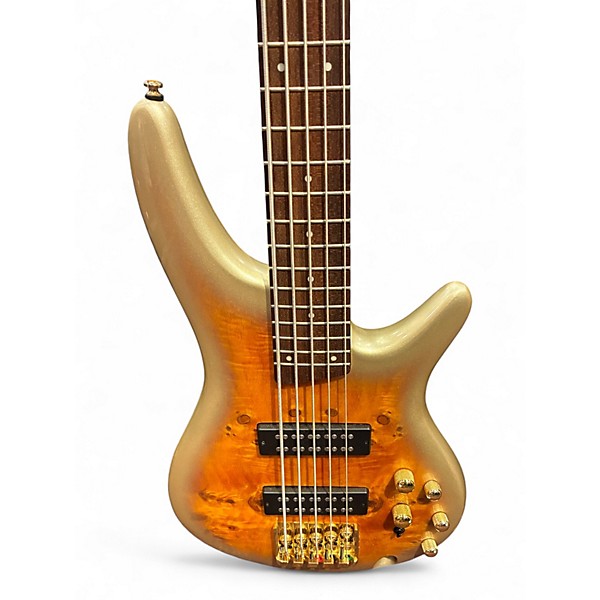 Used Ibanez SR405 5 String Mars Gold Metallic Burst Electric Bass Guitar