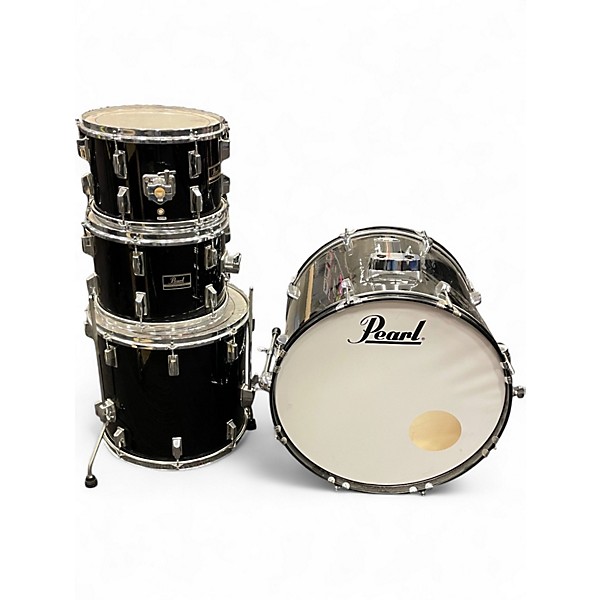 Used Pearl 4 Piece EXPORT SERIES Black Drum Kit