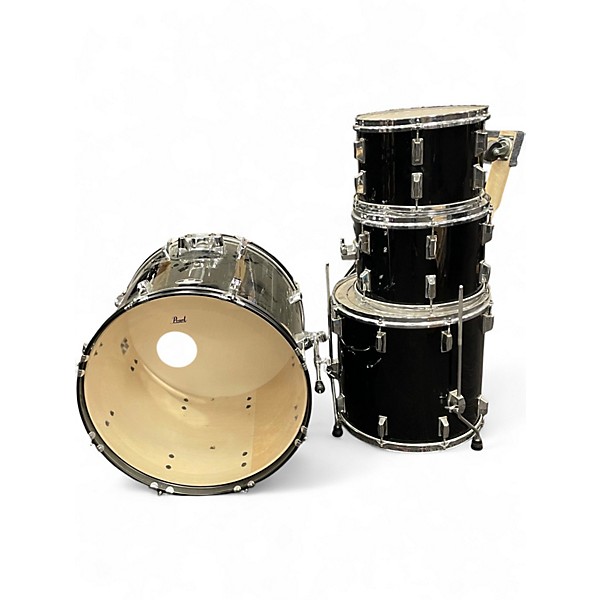 Used Pearl 4 Piece EXPORT SERIES Black Drum Kit