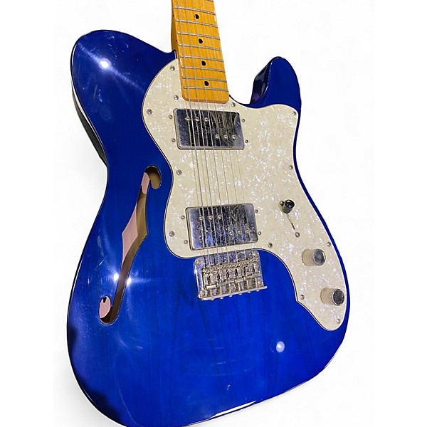 Used Squier Classic Vibe Telecaster Thinline Blue Hollow Body Electric Guitar