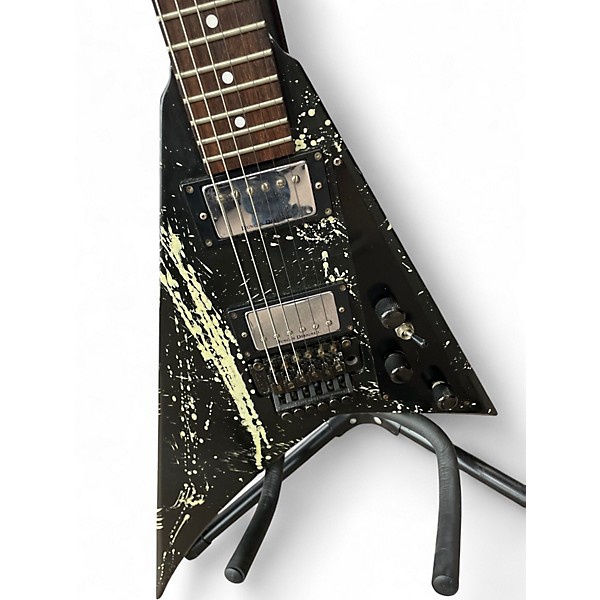 Used Jackson Performer Black With White Polka Dots Solid Body Electric Guitar