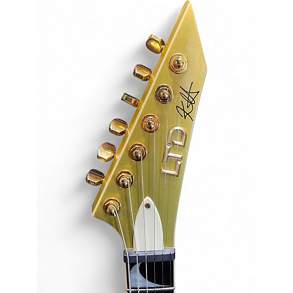 Used Esp Ltd KH-V Kirk Hammet V Metallic Gold Solid Body Electric Guitar