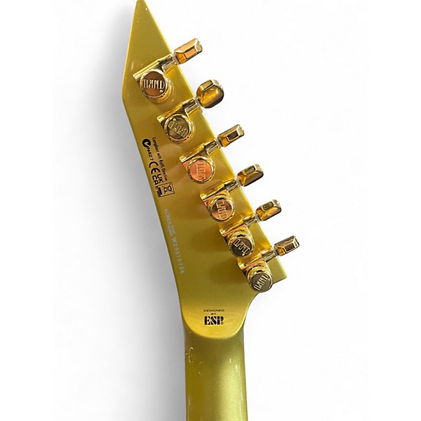 Used Esp Ltd KH-V Kirk Hammet V Metallic Gold Solid Body Electric Guitar