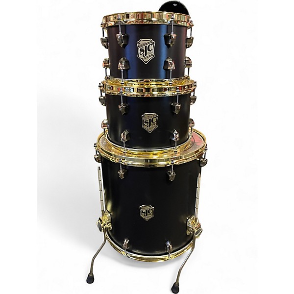Used SJC Drums 4 Piece TOUR 4 PIECE MATTE BLACK Drum Kit