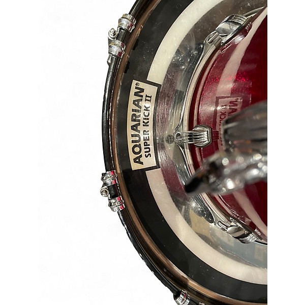 Used Ludwig 3 Piece Classic Maple red sparkle Drum Kit