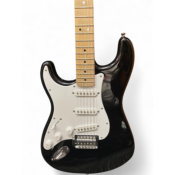 Used Squier SONIC STRATOCASTER LEFT HANDED Black Solid Body Electric Guitar