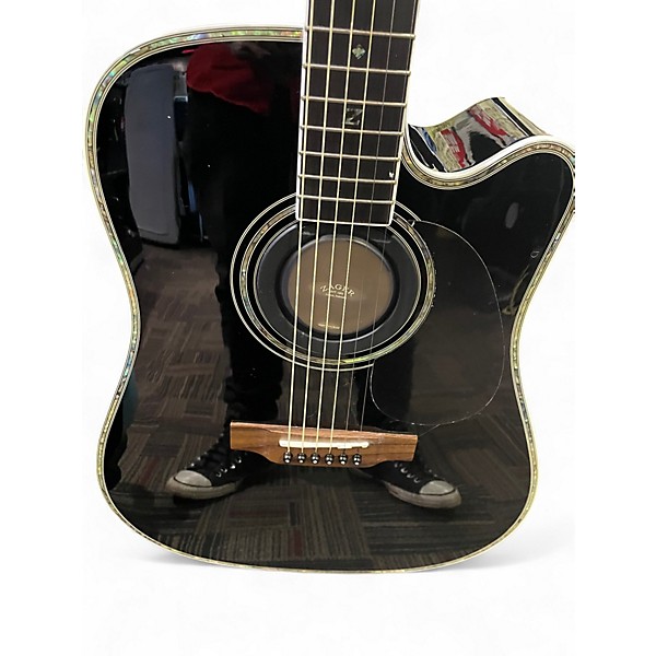 Used Zager zad80ce Black Acoustic Electric Guitar