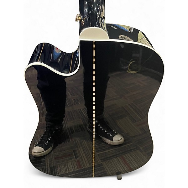 Used Zager zad80ce Black Acoustic Electric Guitar