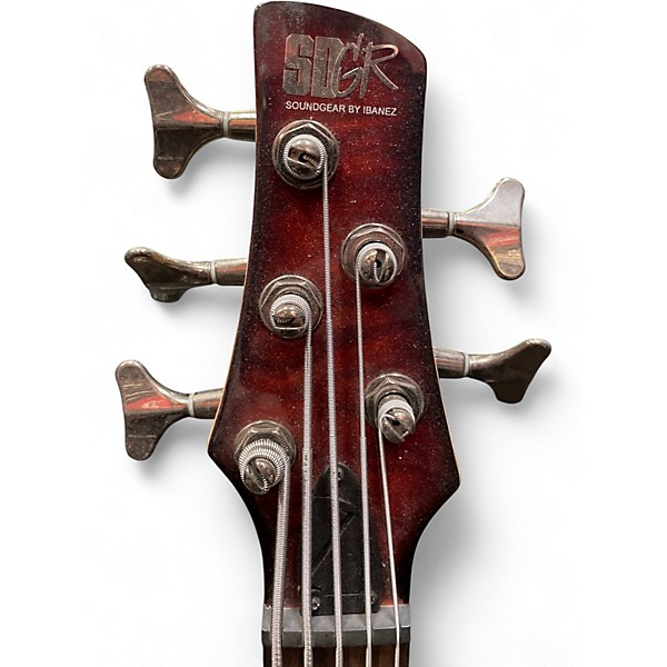 Used Ibanez SR405 5 String Orange Electric Bass Guitar