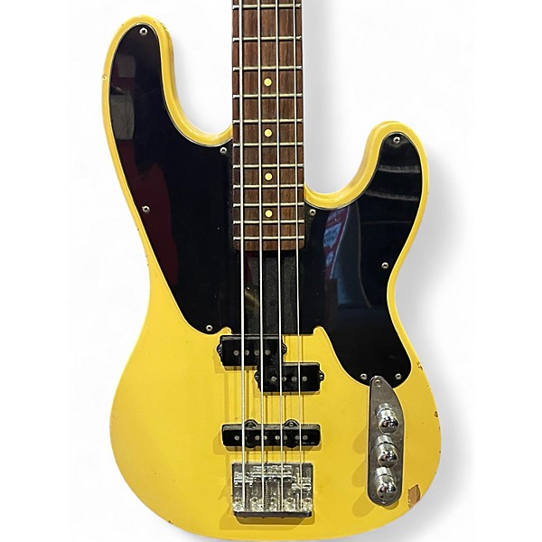 Used Schecter Guitar Research Model T Butterscotch Electric Bass Guitar