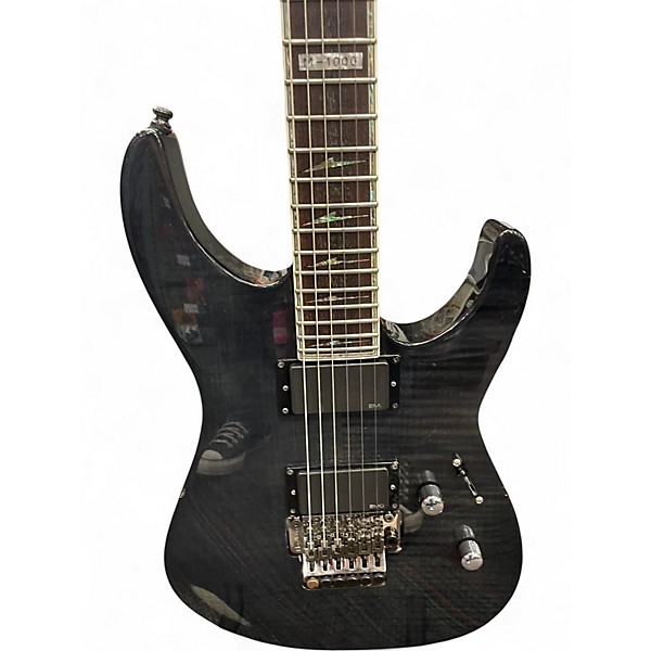 Used ESP LTD M1000 Trans Black Solid Body Electric Guitar