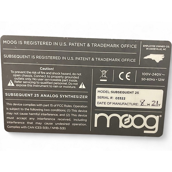 Used Moog SUBSEQUENT 25 Synthesizer