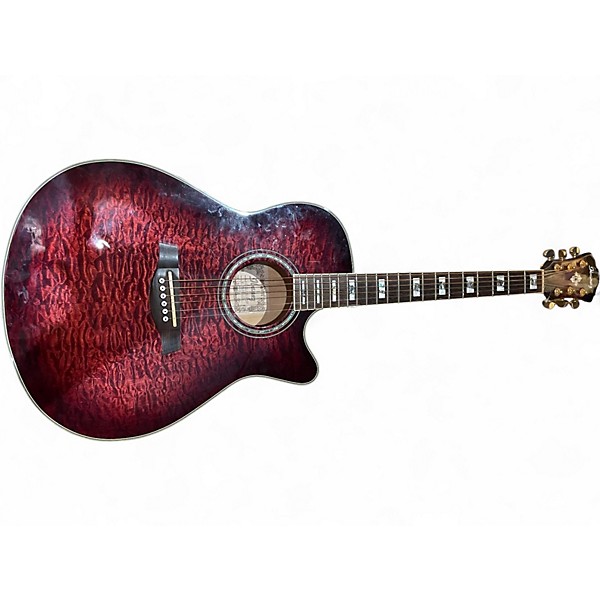 Used Ibanez AEF37E Red Acoustic Electric Guitar