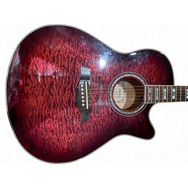Used Ibanez AEF37E Red Acoustic Electric Guitar
