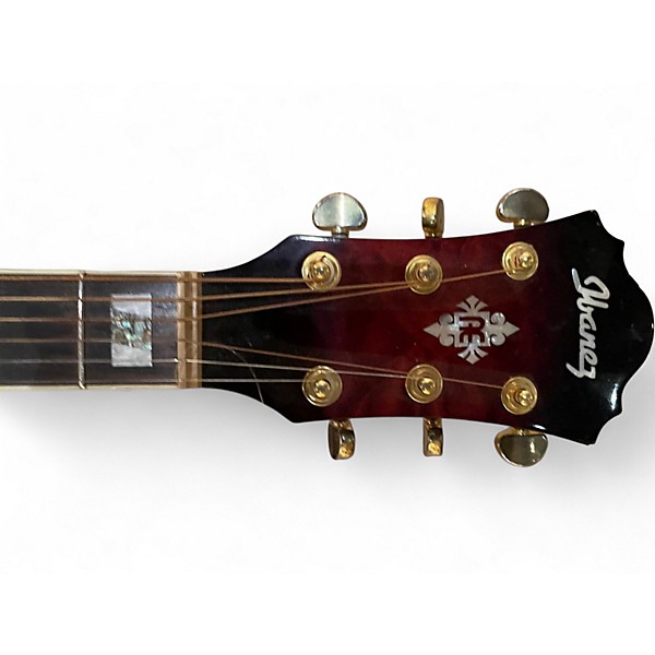 Used Ibanez AEF37E Red Acoustic Electric Guitar