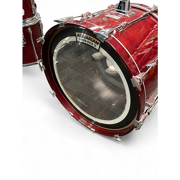 Used Yamaha 5 Piece RECORDING Trans Red Drum Kit