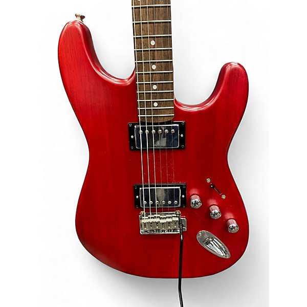 Used Squier DELUXE FAT STRATOCASTER Satin Red Solid Body Electric Guitar