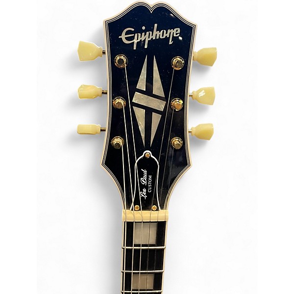 Used Epiphone Les Paul Custom Black Solid Body Electric Guitar