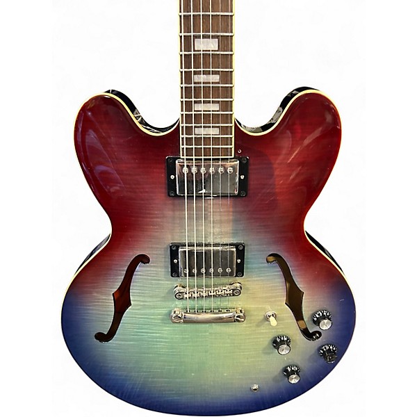 Used 2021 Epiphone ES335 FIGURED Blueberry Burst Hollow Body Electric Guitar