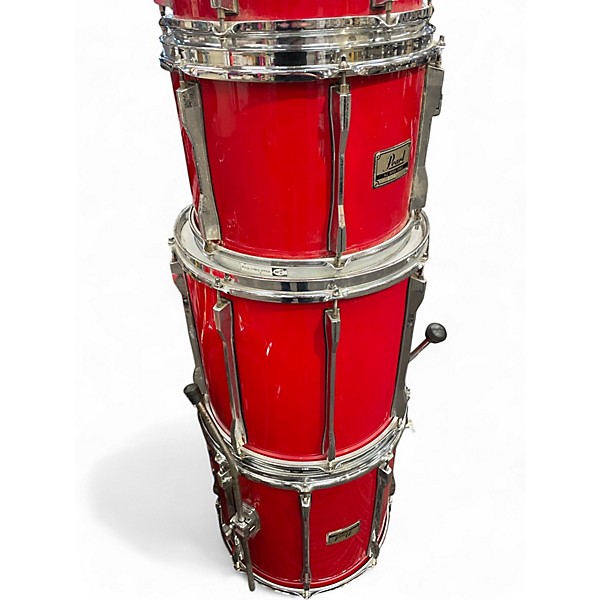 Used Pearl 6 Piece All Birch 6 Piece Shell Pack Red Drum Kit