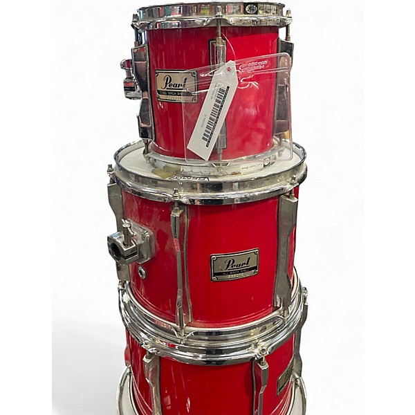 Used Pearl 6 Piece All Birch 6 Piece Shell Pack Red Drum Kit