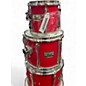 Used Pearl 6 Piece All Birch 6 Piece Shell Pack Red Drum Kit