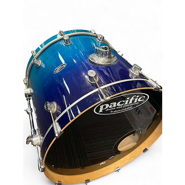 Used PDP by DW 6 Piece LX SERIES SHELL PACK ROYAL BLUE FADE Drum Kit