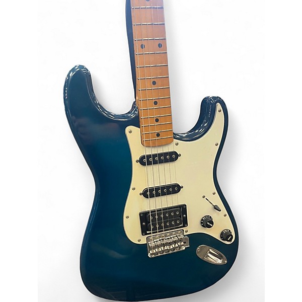 Vintage 1990s Squier Silver Series Stratocaster Blue Solid Body Electric Guitar